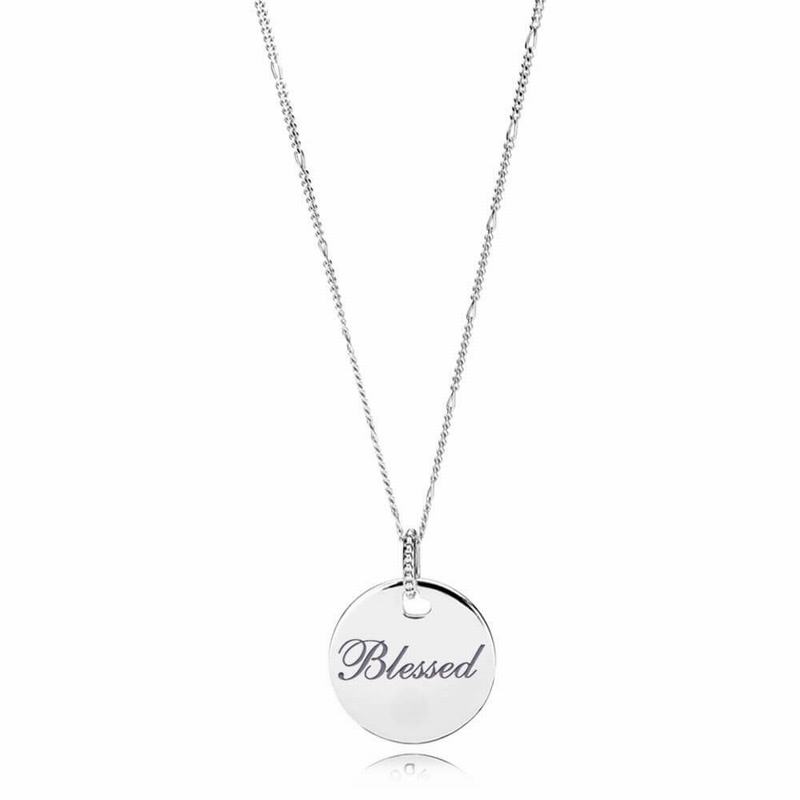 Pandora Blessed Disc Pendant And Necklace Chain Ireland - Sterling Silver/Enamel - 381042PNF